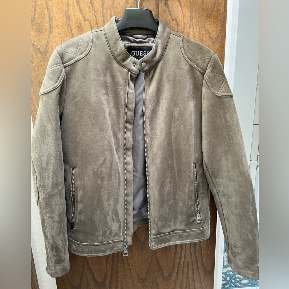 Guess Suede Bomber Style Jacket